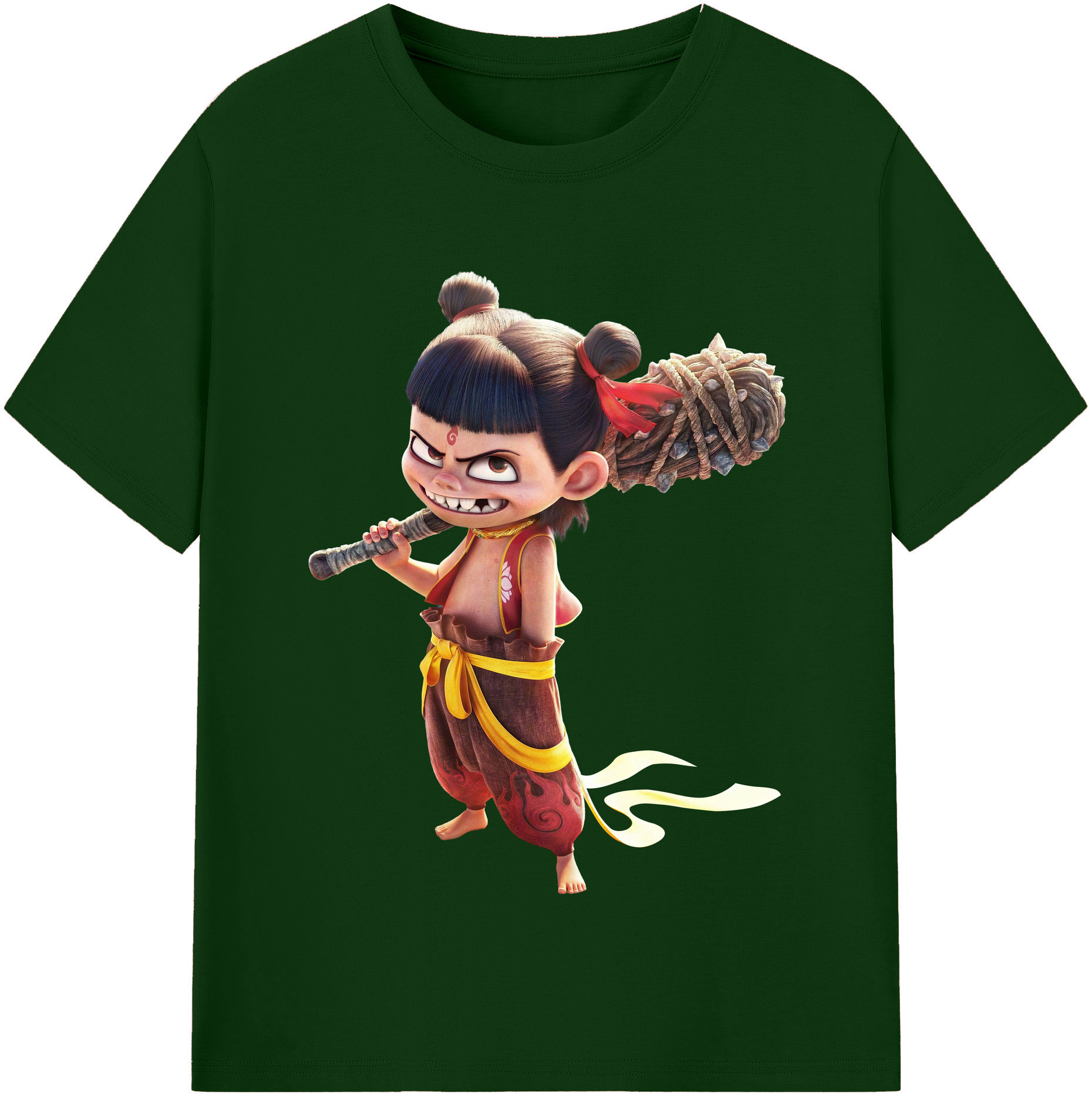 （画像用） Ne Zha 2 ナタ 魔童の大暴れ 綿100％半袖Tシャツ（フロントプリント）